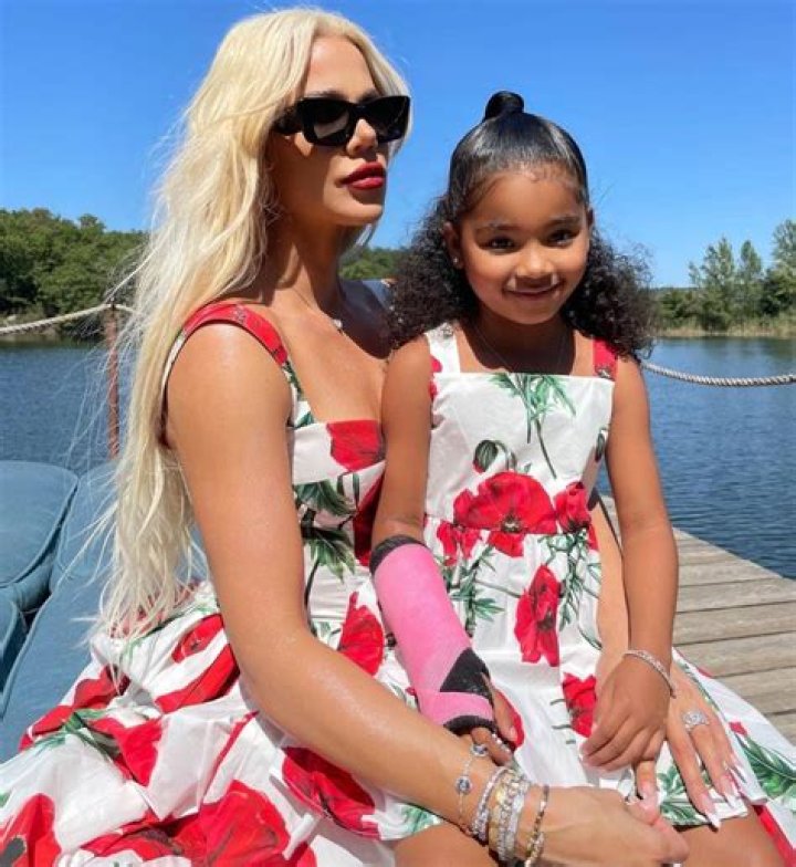 Khloe Kardashian & Adorable True Thompson, 2, Twin In Matching White Outfits in Pampers Pic