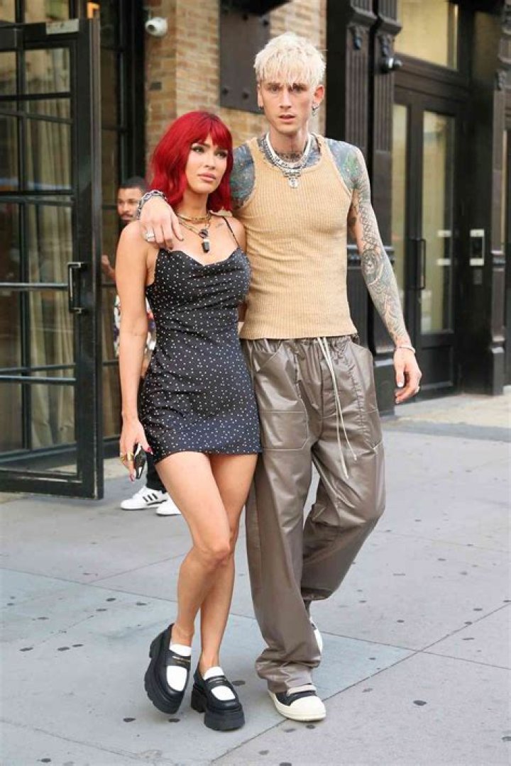 Machine Gun Kelly Wraps An Arm Around Megan Fox As They Leave Travis Barker’s Studio — Photos